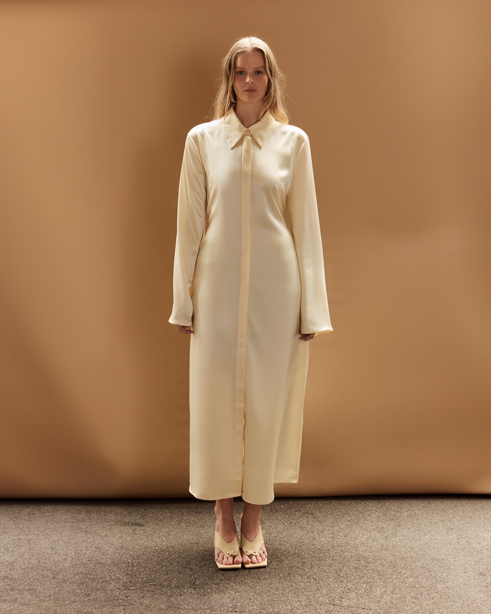 long wrap shirt dress Tie-Waist Faux Wrap Shirt Dress
