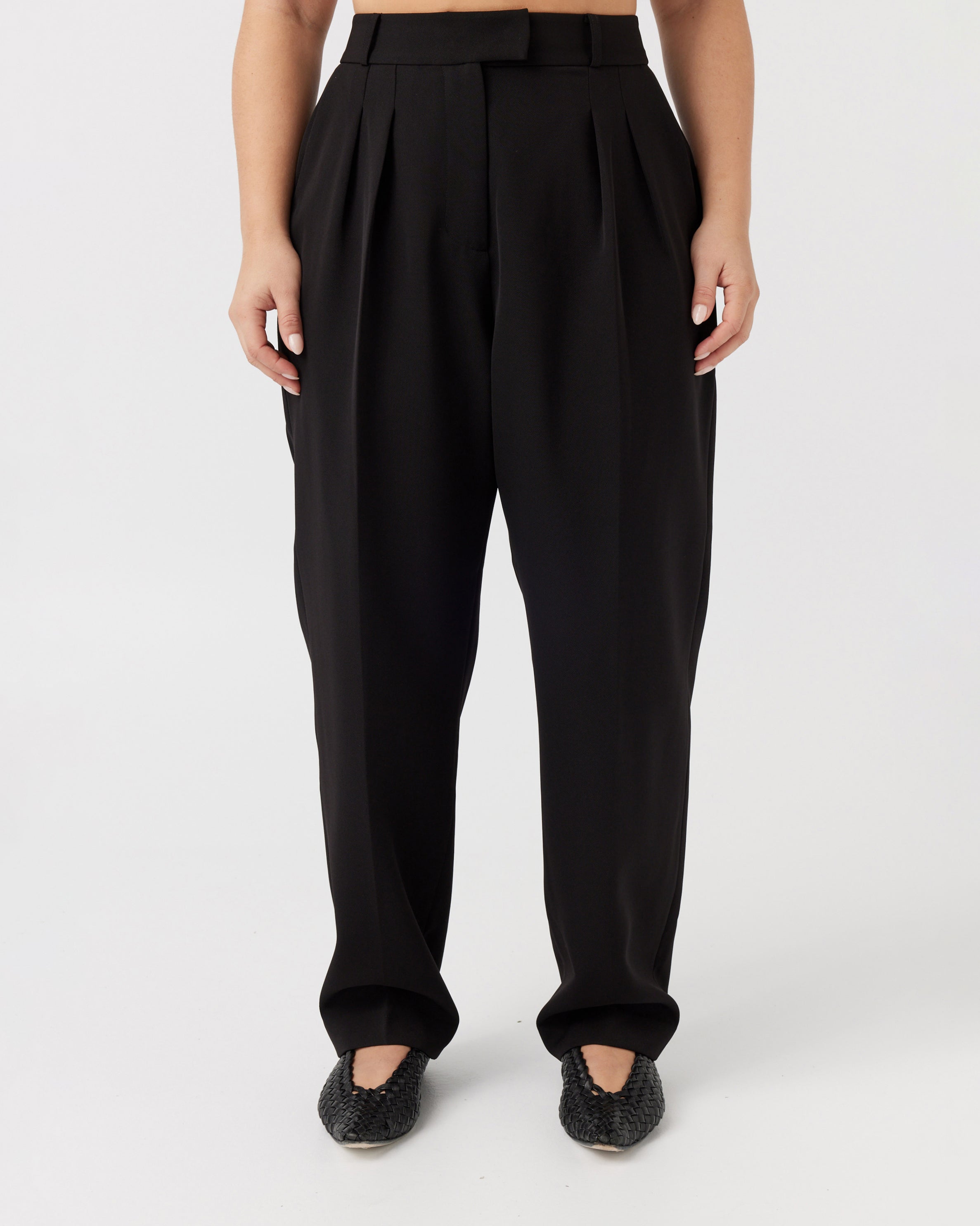 Topshop high waist balloon peg pants in washed black - ShopStyle