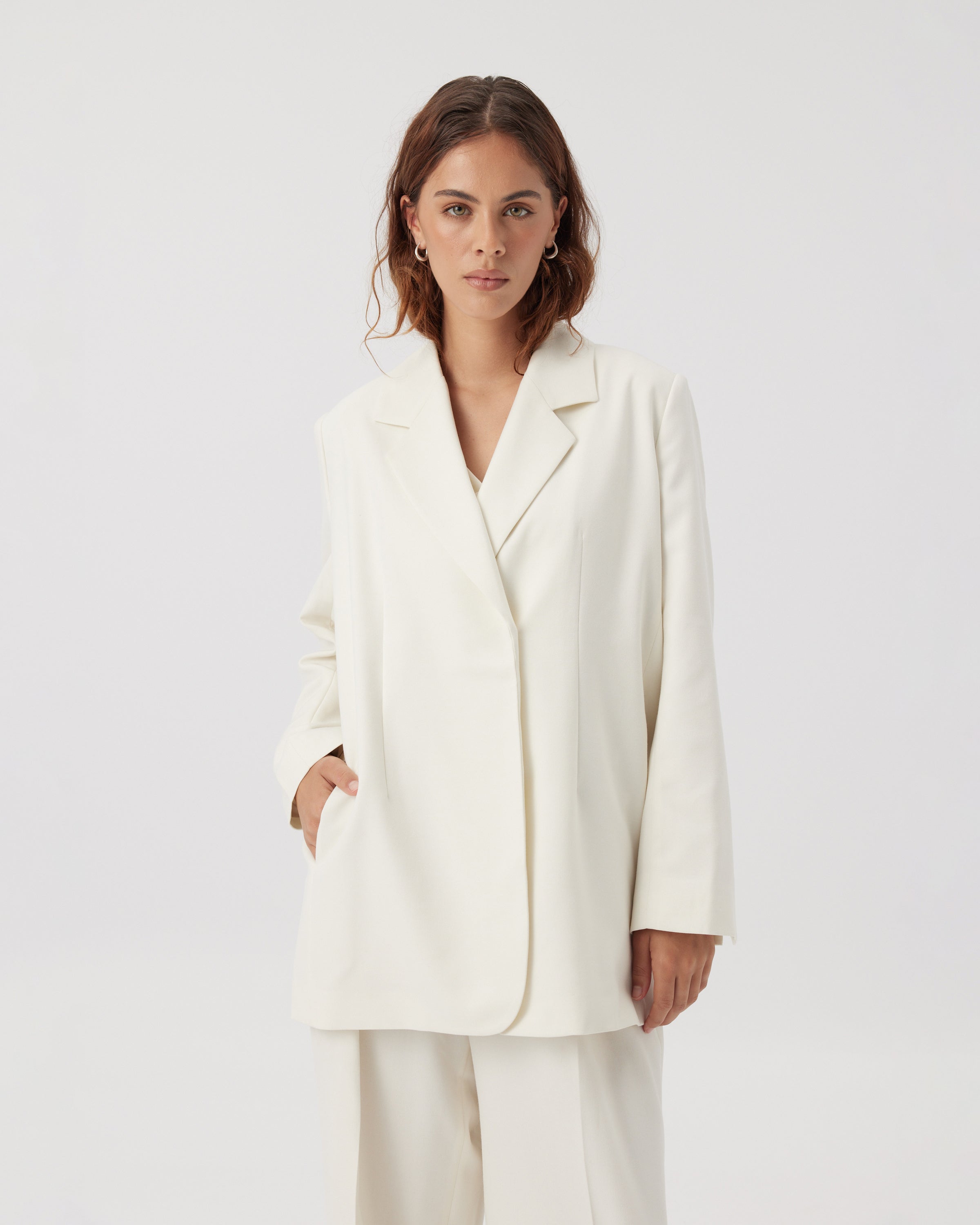 White hot sale wrap blazer